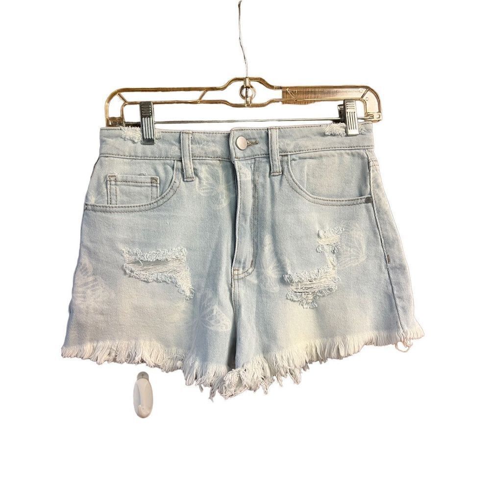 Material Girl * distressed* Fringe hem * Denim Shorts Sz 5 NWT